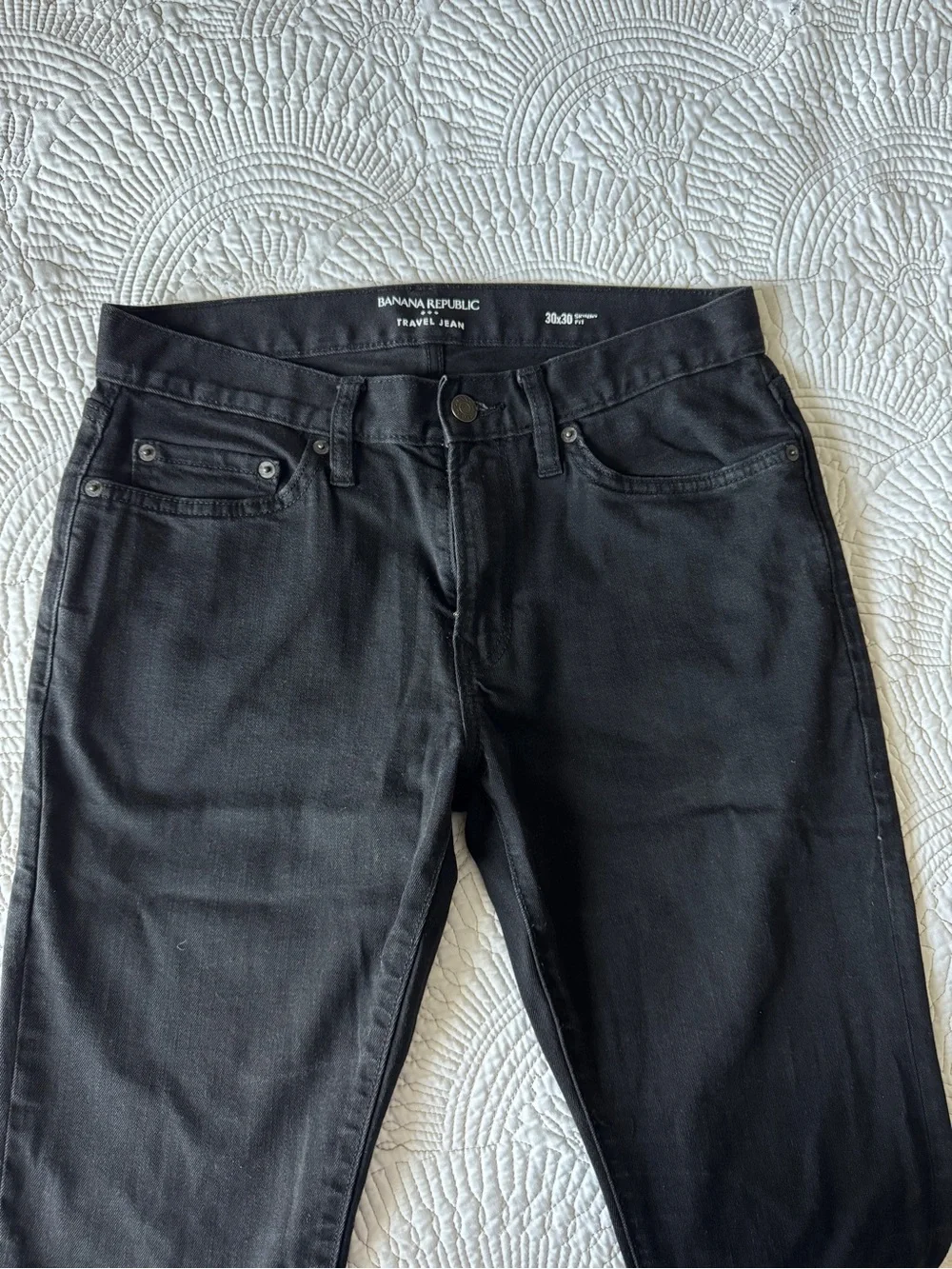 Banana Republic Men’s Black Skinny Travel Jeans